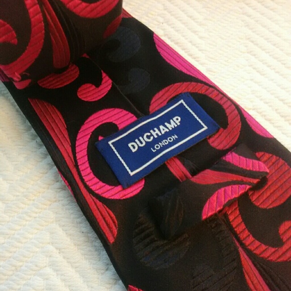 RARE Duchamp London Luxury High Jacquard Silk Tie - Picture 2 of 7
